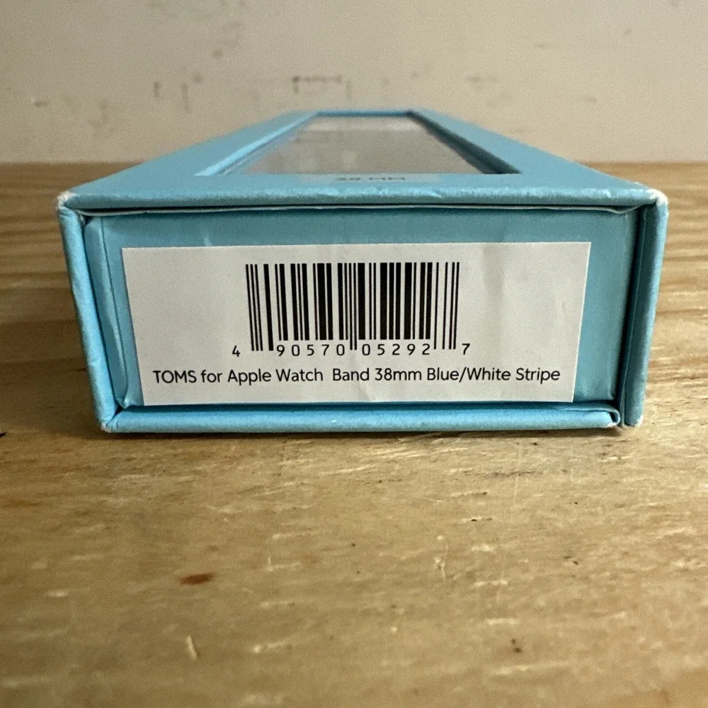 Toms Apple Watch Band 38mm Light Blue & White Stipe‎